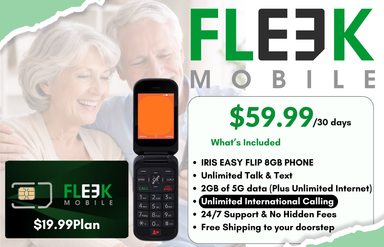 Iris Easy Flip + $19.99Plan FLEEKMOBILE Preloaded Plan