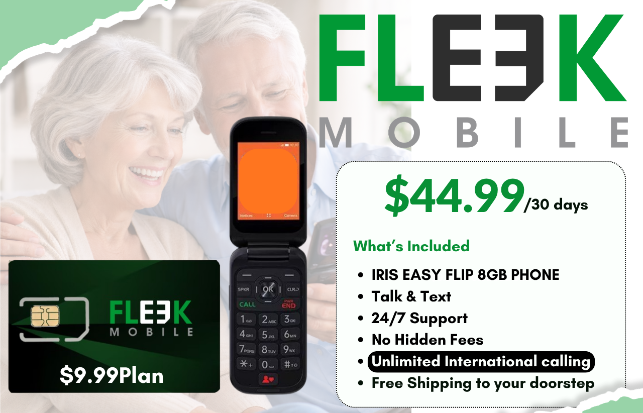 Iris Easy Flip + $9.99Plan FLEEKMOBILE Preloaded Plan