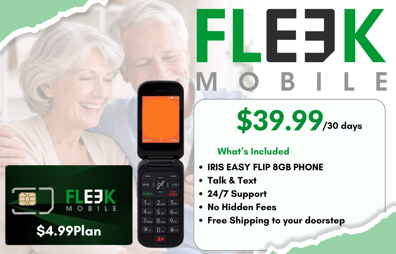 Iris Easy Flip + $4.99Plan FLEEKMOBILE Preloaded Plan